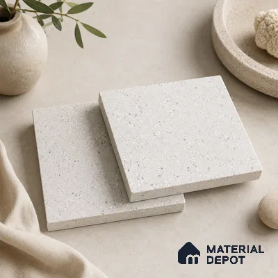 Terrazzo Kitchen Counter Top Slab TL 11507 B Mozeco Ice 8 ft x 3 ft Full Body Digimatt Finish - 15 mm | Suitable for Table Top & Window Frame | Adhesive and Spacers Must be Used During Installation
