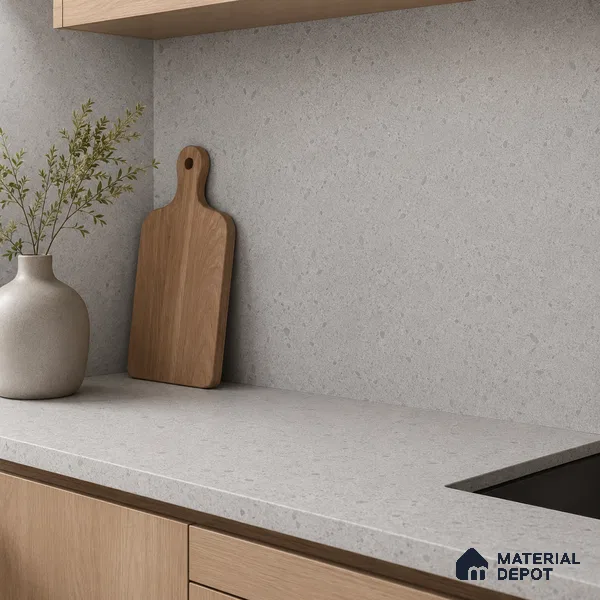 Terrazzo Kitchen Counter Top Slab TL 11508 B Mozeco Iron 8 ft x 3 ft Full Body Digimatt Finish - 15 mm | Suitable for Table Top & Window Frame | Adhesive and Spacers Must be Used During Installation