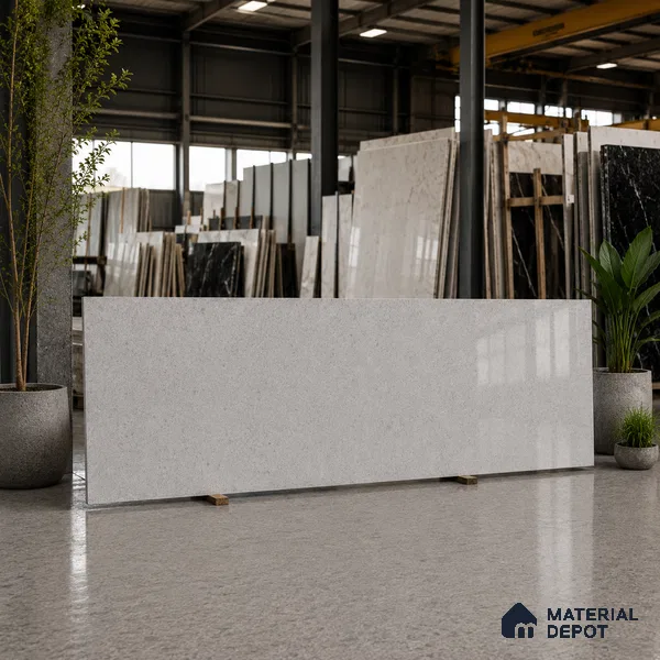 Terrazzo Kitchen Counter Top Slab TL 11508 Mozeco Iron 8 ft x 3 ft Full Body Glossy Finish - 15 mm | Suitable for Table Top & Window Frame | Adhesive and Spacers Must be Used During Installation