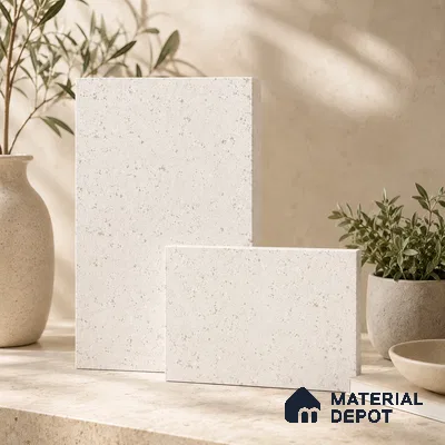 Terrazzo Kitchen Counter Top Slab TL 11510 B Mozeco Harmony 8 ft x 3 ft Full Body Digimatt Finish - 15 mm | Suitable for Table Top & Window Frame | Adhesive and Spacers Must be Used During Installation