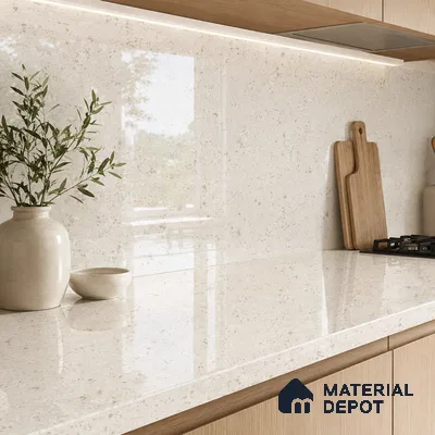 Terrazzo Kitchen Counter Top Slab TL 11510 Mozeco Harmony 8 ft x 3 ft Full Body Glossy Finish - 15 mm | Suitable for Table Top & Window Frame | Adhesive and Spacers Must be Used During Installation