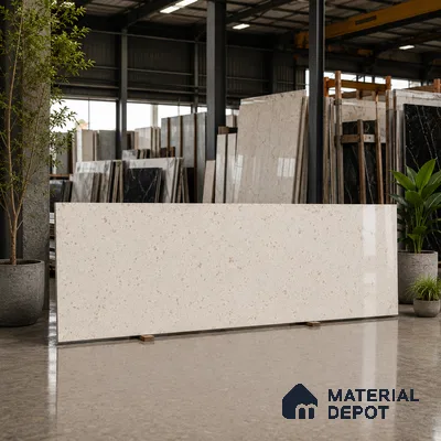 Terrazzo Kitchen Counter Top Slab TL 11510 Mozeco Harmony 8 ft x 3 ft Full Body Glossy Finish - 15 mm | Suitable for Table Top & Window Frame | Adhesive and Spacers Must be Used During Installation