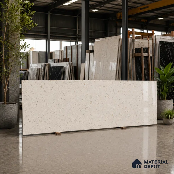 Terrazzo Kitchen Counter Top Slab TL 11510 Mozeco Harmony 8 ft x 3 ft Full Body Glossy Finish - 15 mm | Suitable for Table Top & Window Frame | Adhesive and Spacers Must be Used During Installation