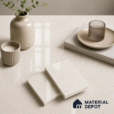 Terrazzo Kitchen Counter Top Slab TL 11510 Mozeco Harmony 8 ft x 3 ft Full Body Glossy Finish - 15 mm | Suitable for Table Top & Window Frame | Adhesive and Spacers Must be Used During Installation