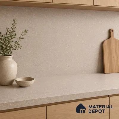 Terrazzo Kitchen Counter Top Slab TL 11511 B Mozeco Tuskan 8 ft x 3 ft Full Body Digimatt Finish - 15 mm | Suitable for Table Top & Window Frame | Adhesive and Spacers Must be Used During Installation