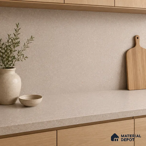 Terrazzo Kitchen Counter Top Slab TL 11511 B Mozeco Tuskan 8 ft x 3 ft Full Body Digimatt Finish - 15 mm | Suitable for Table Top & Window Frame | Adhesive and Spacers Must be Used During Installation