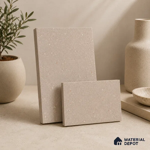 Terrazzo Kitchen Counter Top Slab TL 11511 B Mozeco Tuskan 8 ft x 3 ft Full Body Digimatt Finish - 15 mm | Suitable for Table Top & Window Frame | Adhesive and Spacers Must be Used During Installation
