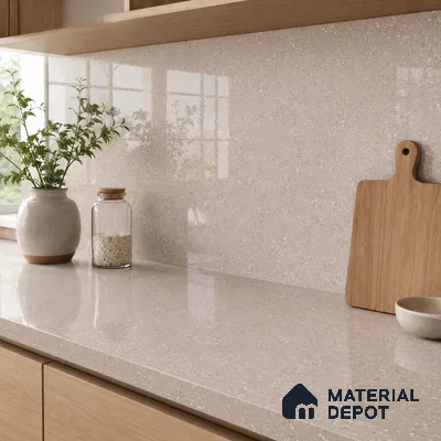 Terrazzo Kitchen Counter Top Slab TL 11511 Mozeco Tuskan 8 ft x 3 ft Full Body Glossy Finish - 15 mm | Suitable for Table Top & Window Frame | Adhesive and Spacers Must be Used During Installation