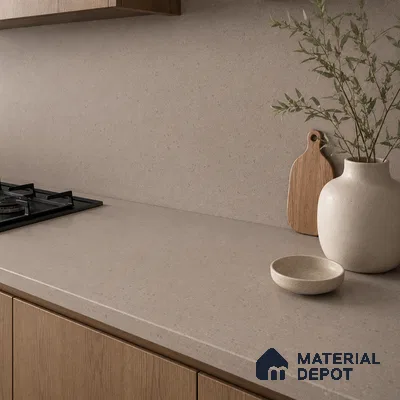 Terrazzo Kitchen Counter Top Slab TL 11512 B Mozeco Moss 8 ft x 3 ft Full Body Digimatt Finish - 15 mm | Suitable for Table Top & Window Frame | Adhesive and Spacers Must be Used During Installation