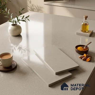 Stone Look Counter Top Slab TL 11529 B Strong Stone Sedge Bruse 8 ft x 2.6 ft Full Body Vitrified Glossy Finish - 15 mm | Suitable For Counter Top, Dining Table Top & Window Frame
