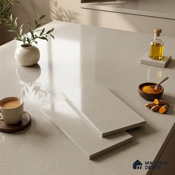 Stone Look Counter Top Slab TL 11529 B Strong Stone Sedge Bruse 8 ft x 2.6 ft Full Body Vitrified Glossy Finish - 15 mm | Suitable For Counter Top, Dining Table Top & Window Frame