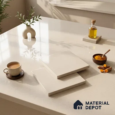 Stone Look Counter Top Slab TL 11529 D Strong Stone Caramel 8 ft x 2.6 ft Full Body Vitrified Glossy Finish - 15 mm | Suitable For Counter Top, Dining Table Top & Window Frame