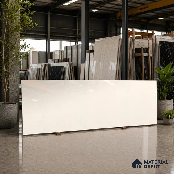 Stone Look Counter Top Slab TL 11529 D Strong Stone Caramel 8 ft x 2.6 ft Full Body Vitrified Glossy Finish - 15 mm | Suitable For Counter Top, Dining Table Top & Window Frame