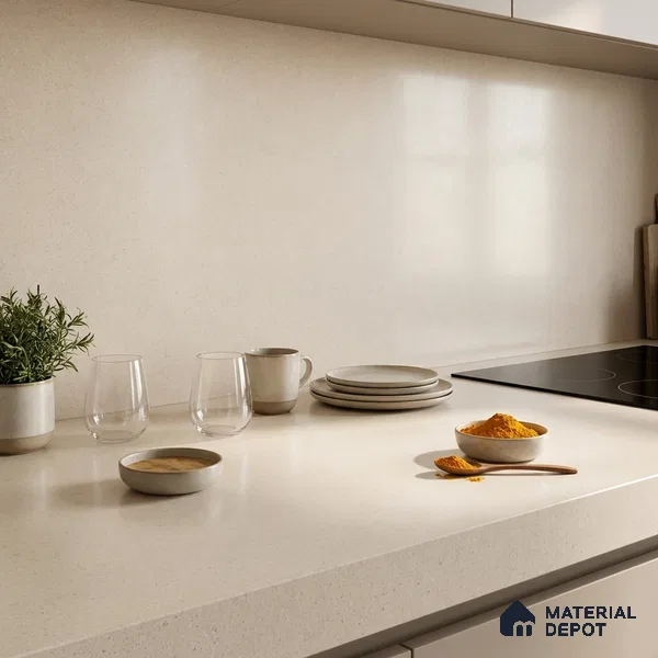 Stone Look Counter Top Slab TL 11529 E Strong Stone Caramel 8 ft x 2.6 ft Full Body Vitrified Matte Finish - 15 mm | Suitable For Counter Top, Dining Table Top & Window Frame