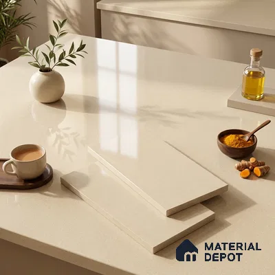 Cement Look Counter Top Slab TL 11529 F Strong Stone Nut 8 ft x 2.6 ft Full Body Vitrified Glossy Finish - 15 mm | Suitable For Counter Top, Dining Table Top & Window Frame