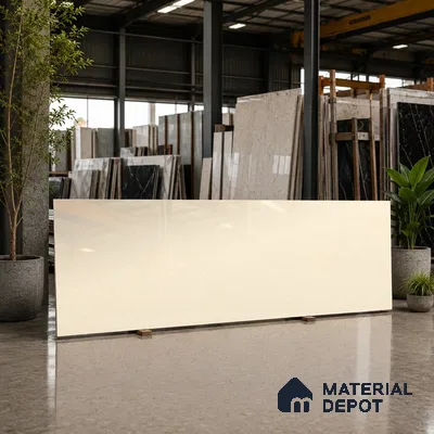 Cement Look Counter Top Slab TL 11529 F Strong Stone Nut 8 ft x 2.6 ft Full Body Vitrified Glossy Finish - 15 mm | Suitable For Counter Top, Dining Table Top & Window Frame