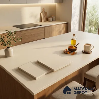 Cement Look Counter Top Slab TL 11529 G Strong Stone Nut 8 ft x 2.6 ft Full Body Vitrified Matte Finish - 15 mm | Suitable For Counter Top, Dining Table Top & Window Frame