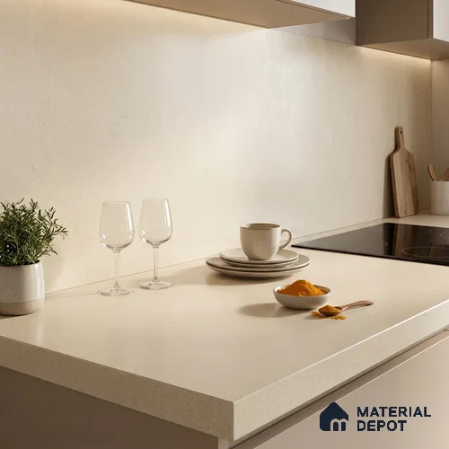 Cement Look Counter Top Slab TL 11529 G Strong Stone Nut 8 ft x 2.6 ft Full Body Vitrified Matte Finish - 15 mm | Suitable For Counter Top, Dining Table Top & Window Frame