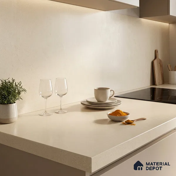 Cement Look Counter Top Slab TL 11529 G Strong Stone Nut 8 ft x 2.6 ft Full Body Vitrified Matte Finish - 15 mm | Suitable For Counter Top, Dining Table Top & Window Frame