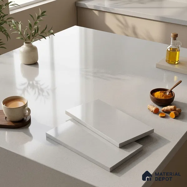 Cement Look Counter Top Slab TL 11529 H Strong Stone Sapphire 8 ft x 2.6 ft Full Body Vitrified Glossy Finish - 15 mm | Suitable For Counter Top, Dining Table Top & Window Frame