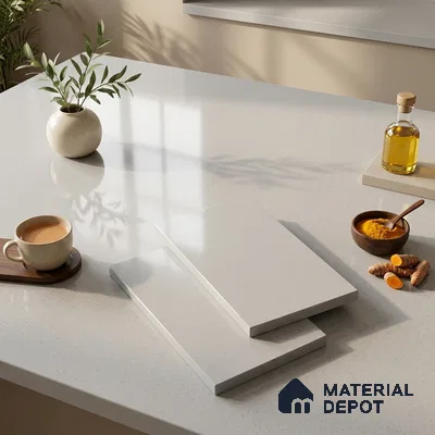 Cement Look Counter Top Slab TL 11529 H Strong Stone Sapphire 8 ft x 2.6 ft Full Body Vitrified Glossy Finish - 15 mm | Suitable For Counter Top, Dining Table Top & Window Frame