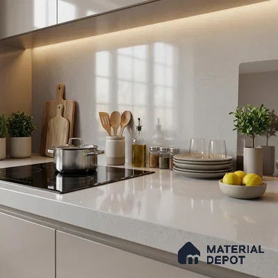 Cement Look Counter Top Slab TL 11529 H Strong Stone Sapphire 8 ft x 2.6 ft Full Body Vitrified Glossy Finish - 15 mm | Suitable For Counter Top, Dining Table Top & Window Frame