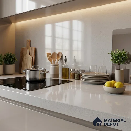 Cement Look Counter Top Slab TL 11529 H Strong Stone Sapphire 8 ft x 2.6 ft Full Body Vitrified Glossy Finish - 15 mm | Suitable For Counter Top, Dining Table Top & Window Frame