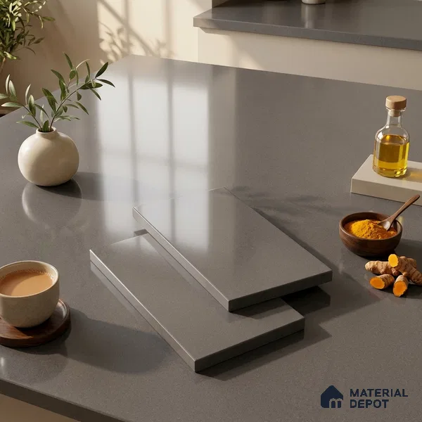 Stone Look Counter Top Slab TL 11529 J Strong Stone Cloud 8 ft x 2.6 ft Full Body Vitrified Glossy Finish - 15 mm | Suitable For Counter Top, Dining Table Top & Window Frame