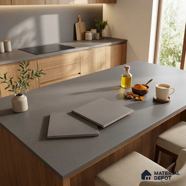 Stone Look Counter Top Slab TL 11529 K Strong Stone Cloud 8 ft x 2.6 ft Full Body Vitrified Matte Finish - 15 mm | Suitable For Counter Top, Dining Table Top & Window Frame