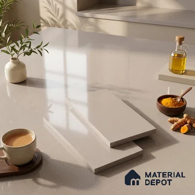 Stone Look Counter Top Slab TL 11529 L Strong Stone Burk 8 ft x 2.6 ft Full Body Vitrified Glossy Finish - 15 mm | Suitable For Counter Top, Dining Table Top & Window Frame