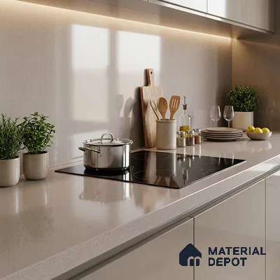 Stone Look Counter Top Slab TL 11529 L Strong Stone Burk 8 ft x 2.6 ft Full Body Vitrified Glossy Finish - 15 mm | Suitable For Counter Top, Dining Table Top & Window Frame