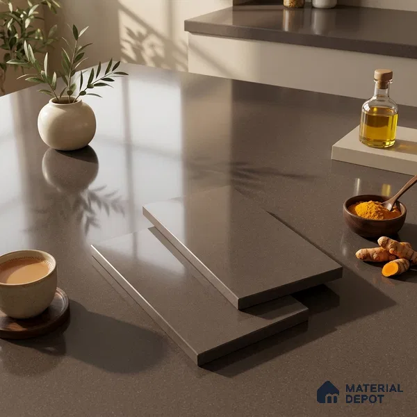 Stone Look Counter Top Slab TL 11529 N Strong Stone Notella 8 ft x 2.6 ft Full Body Vitrified Glossy Finish - 15 mm | Suitable For Counter Top, Dining Table Top & Window Frame
