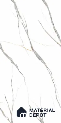 TL 08627 White 5.25 ft x 2.62 ft Glossy Finish Vitrified Floor & Wall Tile - 9 mm