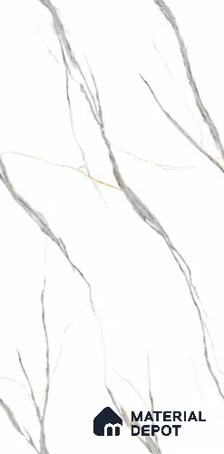 TL 08627 White 5.25 ft x 2.62 ft Glossy Finish Vitrified Floor & Wall Tile - 9 mm