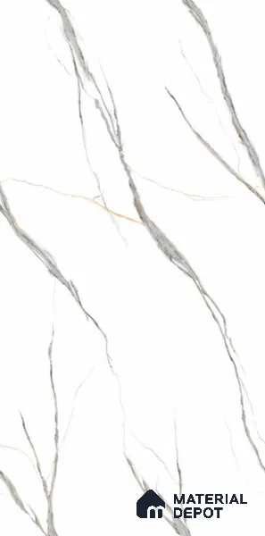 TL 08627 White 5.25 ft x 2.62 ft Glossy Finish Vitrified Floor & Wall Tile - 9 mm