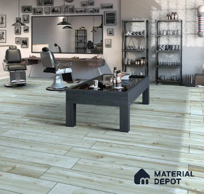 Grey Wood Floor Tile TL 07700 Spatula Turquoise 1200x200 mm Vitrified Carving Matte Finish - 9 mm | | Suitable for Living Room, Bedroom, Bathroom | 2-3 mm Spacer is Mandatory