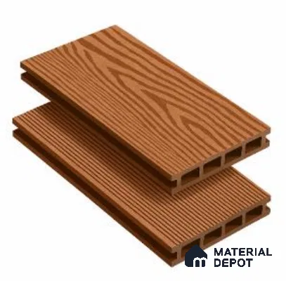 Maple Brown Composite Floor CF 00022 Rectangular Plain Design 9.51 ft x 5.52 inch WPC Decking - 21 mm | Suitable for Balcony, Patio & Outdoor