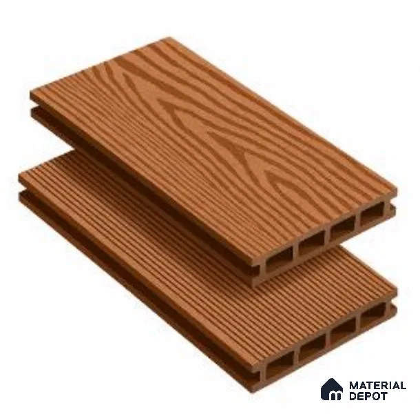 Maple Brown Composite Floor CF 00022 Rectangular Plain Design 9.51 ft x 5.52 inch WPC Decking - 21 mm | Suitable for Balcony, Patio & Outdoor