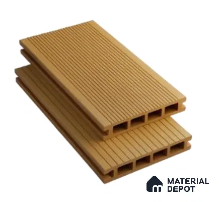 Maple Brown Composite Floor CF 00022 C Rectangular Track Design 9.51 ft x 5.52 inch WPC Decking - 21 mm | Suitable for Balcony, Patio & Outdoor