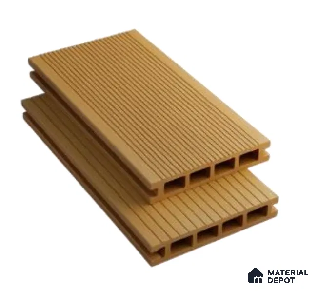Maple Brown Composite Floor CF 00022 C Rectangular Track Design 9.51 ft x 5.52 inch WPC Decking - 21 mm | Suitable for Balcony, Patio & Outdoor