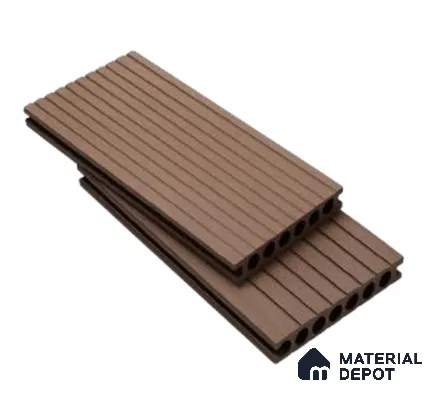 Copper Brown Composite Floor CF 00022 H Circular Track Design 9.51 ft x 5.52 inch WPC Decking - 25 mm | Suitable for Balcony, Patio & Outdoor
