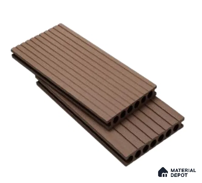 Copper Brown Composite Floor CF 00022 H Circular Track Design 9.51 ft x 5.52 inch WPC Decking - 25 mm | Suitable for Balcony, Patio & Outdoor