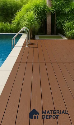 Red Composite Floor CF 00021 L Rctangular Hollow Design 9.51 ft x 5.76 inch WPC Decking - 24 mm | Suitable for Balcony, Patio & Outdoor