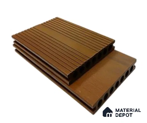 Red Composite Floor CF 00021 F Circular Hollow & Pattern 2 Design 9.51 ft x 5.76 inch WPC Decking - 24 mm | Suitable for Balcony, Patio & Outdoor