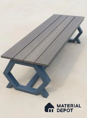 Black Composite Floor CF 00021 S Flat Design 9.51 ft x 5.76 inch WPC Decking - 12 mm | Suitable for Balcony, Patio & Outdoor