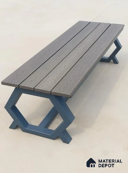 Black Composite Floor CF 00021 S Flat Design 9.51 ft x 5.76 inch WPC Decking - 12 mm | Suitable for Balcony, Patio & Outdoor