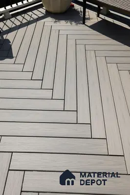 Grey Composite Floor CF 00021 T Flat Design 9.51 ft x 5.76 inch WPC Decking - 12 mm | Suitable for Balcony, Patio & Outdoor