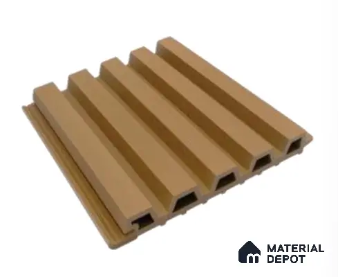 Red Wooden Exterior Wall Panel PN 06471 G Elite Clad 5 Flute Design 9.51 ft x 9.24 inch WPC Panel - 26 mm | Suitable for Balcony, Facade & Open Area | Width is Subjected to 5% Variation
