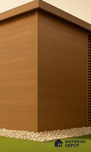 Red Wooden Exterior Wall Panel PN 06471 G Elite Clad 5 Flute Design 9.51 ft x 9.24 inch WPC Panel - 26 mm | Suitable for Balcony, Facade & Open Area | Width is Subjected to 5% Variation