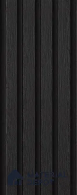 Black Wooden Exterior Wall Panel PN 06471 N Elite Clad 6 Flute Design 9.51 ft x 8.88 inch WPC Panel - 26 mm | Suitable for Balcony, Facade & Open Area | Width is Subjected to 5% Variation